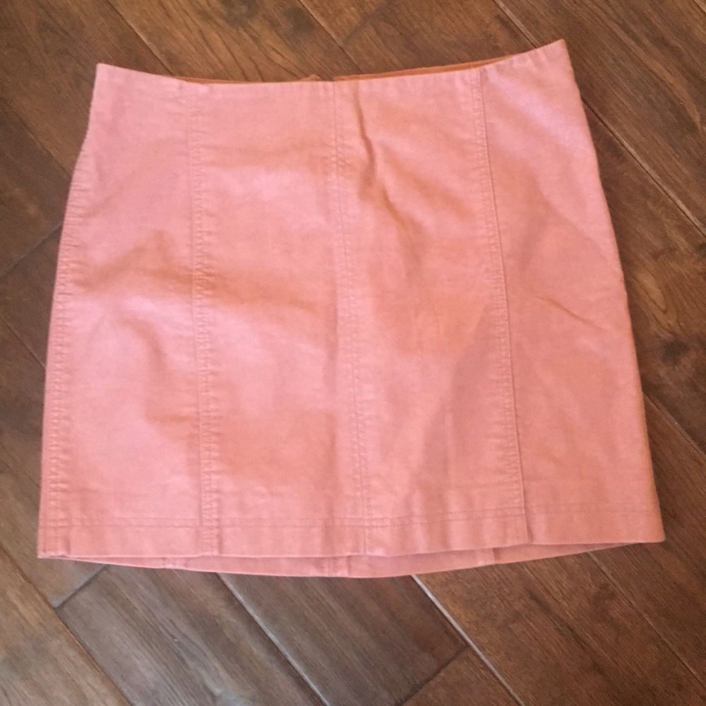 FREE PEOPLE pink leatherette mini skirt